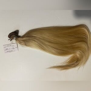 Rooted Beige Blonde weft hair extensions